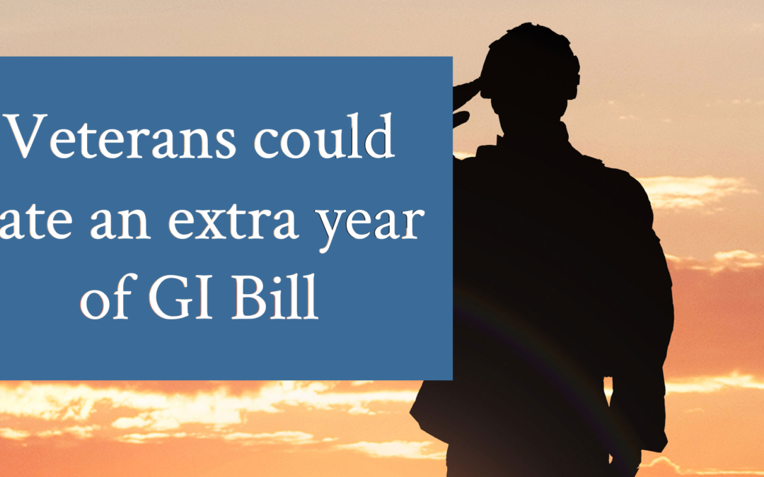 Veterans could rate an extra year of GI Bill benefits